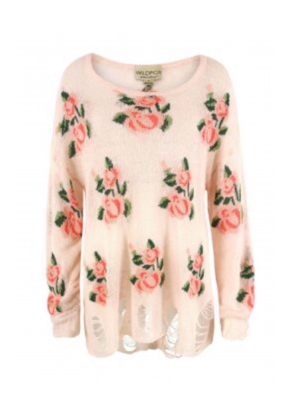 Wildfox prairie rose Lennon Sweater in peach size M